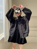 Vintage Knitted Cardigan Jacket Women Korean Style Streetwear Casual Loose Long Sleeve Sweater Knit Coat Woman