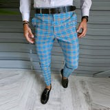 Spring Fashion Gentleman Office Long Pants Autumn Streetwear Casual Trousers For Male Vintage Plaid Print Men's Pants
