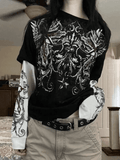 Punk Long Sleeve Graphic Tee- Outfit