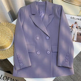 2025 New Fragrant Taro Purple High-End Temperament Pop Blazer Female Korean Version Of Casual