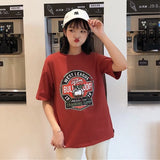 Women Harajuku Milk Printed Kawaii BF Couple Clothes Unisex Loose Long Summer Tee Top Womens Tshirt Korean Style