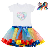 Clothing Sets Baby Girls Clothes 2021 Summer Princess Party Unicorn Colorful tutu Dress Kids Birthday Ball Gown