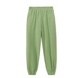 2021 Fitness White Sweatpants Women High Waist Pants Joggers Trousers Elastic Waist Loose