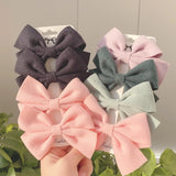 Solid Colors Cotton Hair Bows With Clip For Cute Girls Hair Clips Handmade Hairpins Barrettes Kids Hair