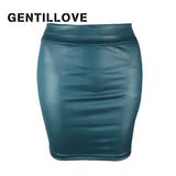 Women Faux Leather Mini Pencil Skirt High Waist Bodycon Pu leather Skirts Office Lady Skirts Oversized 2021