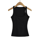 Zingj Trendy Women's Wear Pure Collar Solid Color Bottom Vest Summer New Style Slim Sleeveless Halter