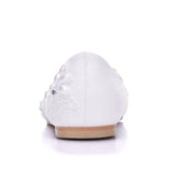 Bridal Shoes Wedding Shoes White Flat Bottom Water Drill Pearl Wedding Shoes Bridesmaids Performance Flat Heel Single