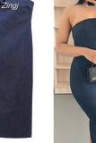 Off Shoulder Denim Dress Woman Blue Corset Long Dress Women Midi Bodycon Dresses For Women 2023 Elegant Party