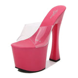 Zingj Hate Day High Nightclub Super High Heels Slippers Women's Work Shoes Show Pole Dance Shoes Waterproof
