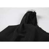 Black Straps Dress Hepburn Style Strapless French Casual High Waist Self Cultivation Sexy Long Skirt Ladies