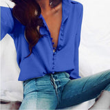 Irregular Solid Color V-neck Sexy Breasted