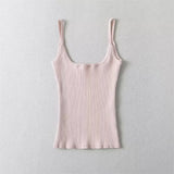 Zingj Fashion Women's Dress Sexy Spice Girl Slim And Slim Knitted Bottom Suspender Small Vest Navel