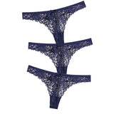 Sexy Lace Thong Low Waist Lace Transparent Panties Women Hollow out Breathable G String Briefs Bow Underwear