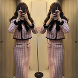 Elegant Lady Suit Dress Set for Women Autumn Spring New French Style Skirt Two-Piece Autumn Date Outfit Female 2 Piece