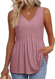 New Women's Vest Flowing Lotus Leaf Side Top Women's Elegant Sleeveless V-Neck Doll