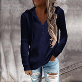 Zingj Winter New Stripe Casual Hoodie Loose Sweater Open Collar Long Sleeve Sweater Woman-Outfit