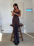 Black Fashion Polka Dots Sundress Sexy See Through Spaghetti Strap Maxi Dress Women Summer Clothes Party Slip Dresses