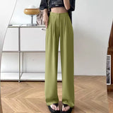 Zingj Leg Pants Female Spring And Autumn High Waist Loose Large Size Pants Hanging Sense Camel Color Autumn Thin Narrow Version Straight Pants Suit