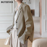 Elegant Office Ladies Loose Single-breasted Blazer Women Solid Notched Collar Suit Jackets 2021 Spring Outwear