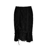 Zingj Classical Palace Wind Lace Flounce Skirt Female New Low Waist Retro Temperament Draw