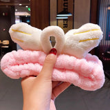 Face Hair Holder Hairbands Soft Warm Coral Fleece Bow Animal Ears Headband For Women Girls Turban Fashion Hair