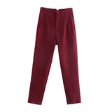 Workplace Women's Display High Waist Waist Suit Trousers 38 Color Reduced Age And Ankle