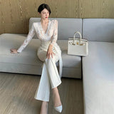 Overalls Playsuits 2021 New Fashion Lace V-neck Lace-up Jumpsuits Ladies