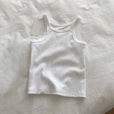 Zingj Cotton Slim Elastic Vest Female Spring And Summer New Pure Color Contracted Inside And Outside The Navel Base Sling-Outfit