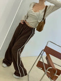 Side Contrasting Lace Track-pants- Outfit