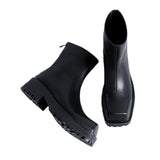 Zingj Square Sleeve Martens Men's Platform Short Boots Men Autumn / Winter Muffin Smoke Boots