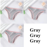 Women Cotton Underwear Panties Female Sexy Briefs Low Waist Pantys Set Seamless Solid Color Intimate Lingerie for Girl