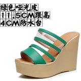 Plop And Ultra-High Heel Waterproof Table Pine Cake Thick Bottom Fish Mouth Sandals Night Shop Sexy Transparent With Fashion Slippers