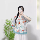 Zingj Printed Trimmed Short-Sleeved