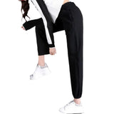 Zingj Pants Korean Version Loose Thin Students Tied Everything Ins Trend Casual Pants Autumn Women's Pants-Outfit