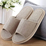Flax Slippers Women Men Casual Linen Slides Multi-Style Non-Slip EVA Home Flip Flops Indoor Shoes Female