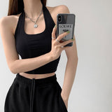Halter Camisole Tank Top Women U-Neck Sexy Tanks Camis Skinny Backless sports Corset Tee Shirt Femme Tops
