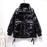 New Winter Women Stand Collar Bright Color Down Coat 90% White Duck Down Parkas Thickness Warm Oversize Snow