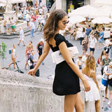 2025 Summer Casual Women's New Short-Sleeved V-Necked Back-To-Back Dress