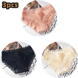 new thread cotton Japanese bow women's underwear solid color breathable waist size girls briefs plus