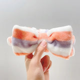 Leopard Soft Bow Wash Face Headbands For Women Girls make Up Coral Fleece Hairbands Hair Holder Headwear Hair