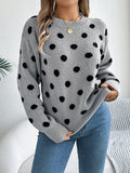 Shooting 2025 Autumn And Winter Casual Crash Color Wave Point Long-Sleeved Jacket Sweater Women's