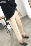 Pants Women Pencil Pants 2023 Autumn Winter Casual Thicken OL Style Wool Female Pants Loose Lady Trousers Capris 6648