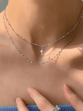 Double Layered Star Charm Necklace- Outfit