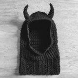 Zingj And Winter New Halloween Funny Knitting Ox Horn Hat Fashion Warm Wool Hat
