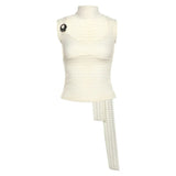 2025 Summer New Women's Clothing Yu Shuxin The Same Hottie Sleeveless Hanging Neck Ribbon Vest