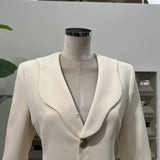 Sweet And Cool Early Spring New Hip Collar Three-Dimensional Handmade Flowers A Version Of High-End Blazer Over The