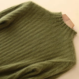 100% Mink Cashmere Knitted Pullover Women's Sweater Jumper Super Warm Female Soft Elasticity Slim Sweater Full