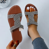 Zingj Slippers Female 2024 Summer Soft Bottom Wear A Line Diamond Beach