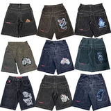 Selling Popular Style Y2K Hip Hop Original Dormitory Gothic Style Funny Style Printed Denim Shorts For