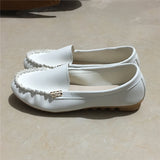 Zingj Version Of Women 2023 Spring And Autumn Shallow Mouth Bean Shoes Flat Heel Single Shoes Women A Foot Pedal Women's Shoes Lazy Shoes Large Size Shoes- Outfit